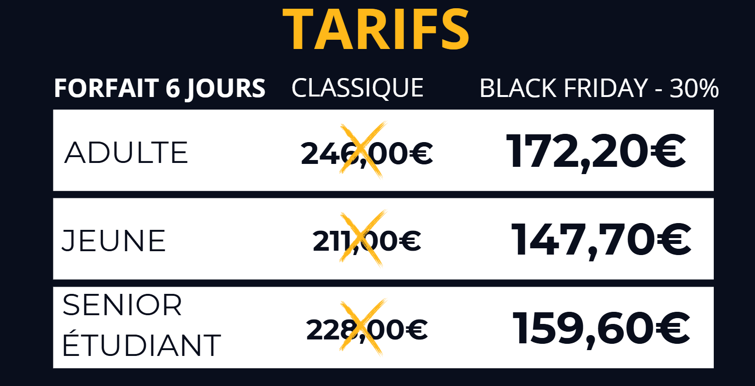 Tarif Black Friday -30%